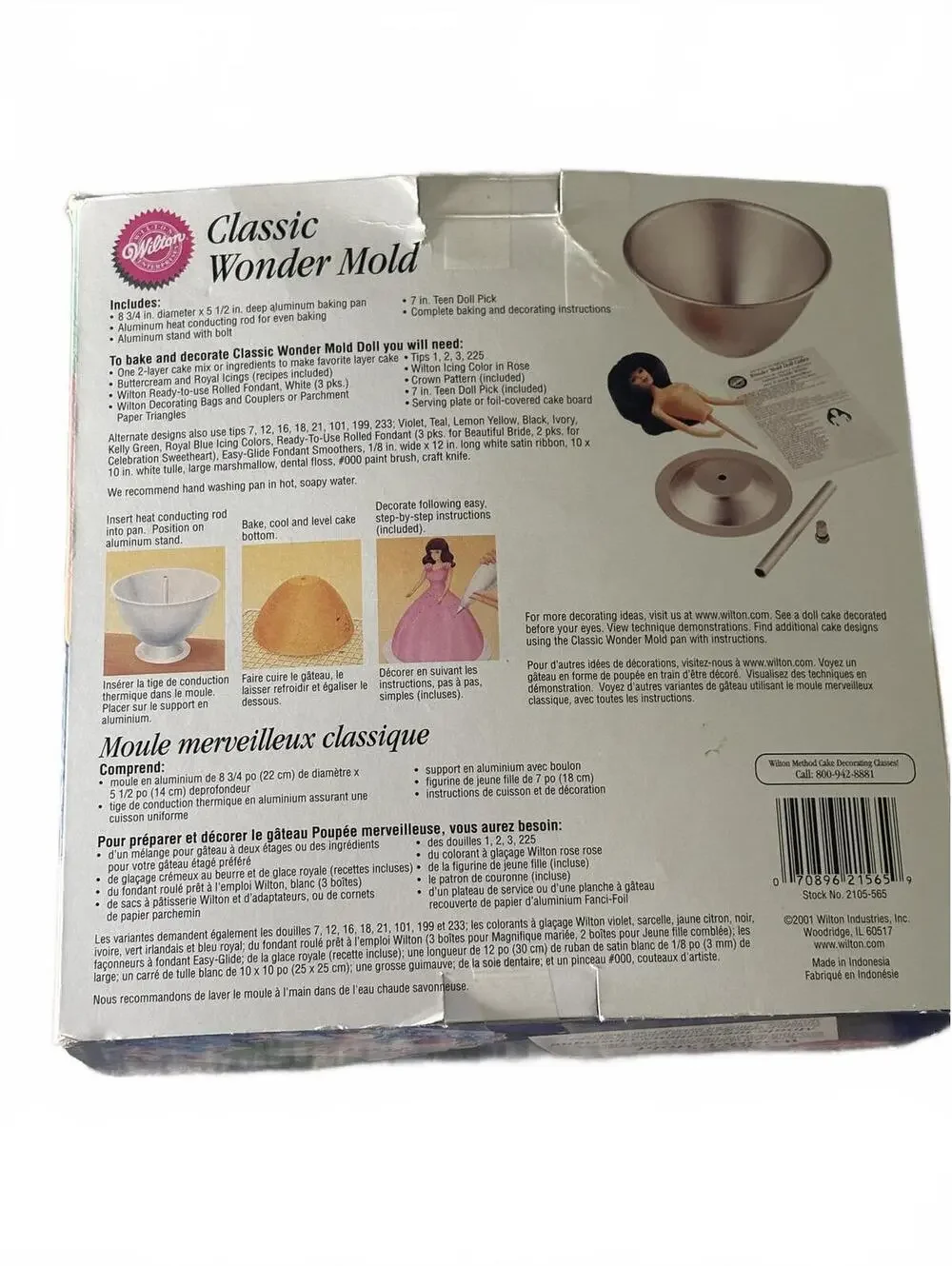 Vintage Wilton Classic Wonder Mold Doll Cake Pan Set with Doll Topper